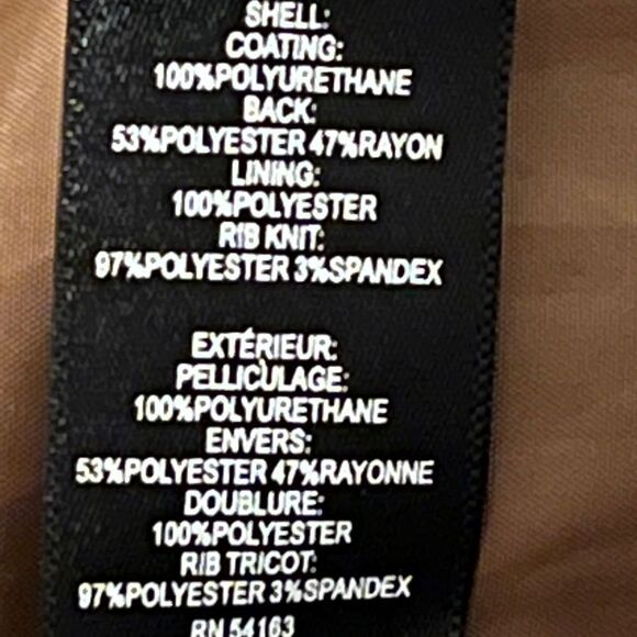 Kenneth Cole Womens Plus Size Faux-Leather Jacket Caramel Brown 1X NWT - Picture 7 of 8